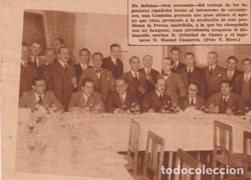 Coleccionismo de Revistas y Peri&oacute;dicos: * INGENIER&Iacute;A * PRENSA * D. Crist&oacute;bal de Castro y D. Manuel Casanova - 1935