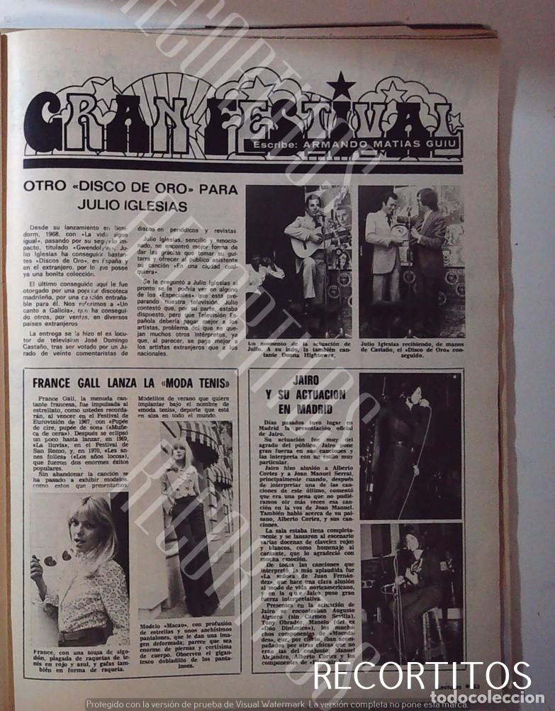 Coleccionismo de Revistas y Peri&oacute;dicos: FRANCE GALL JULIO IGLESIAS JAIRO