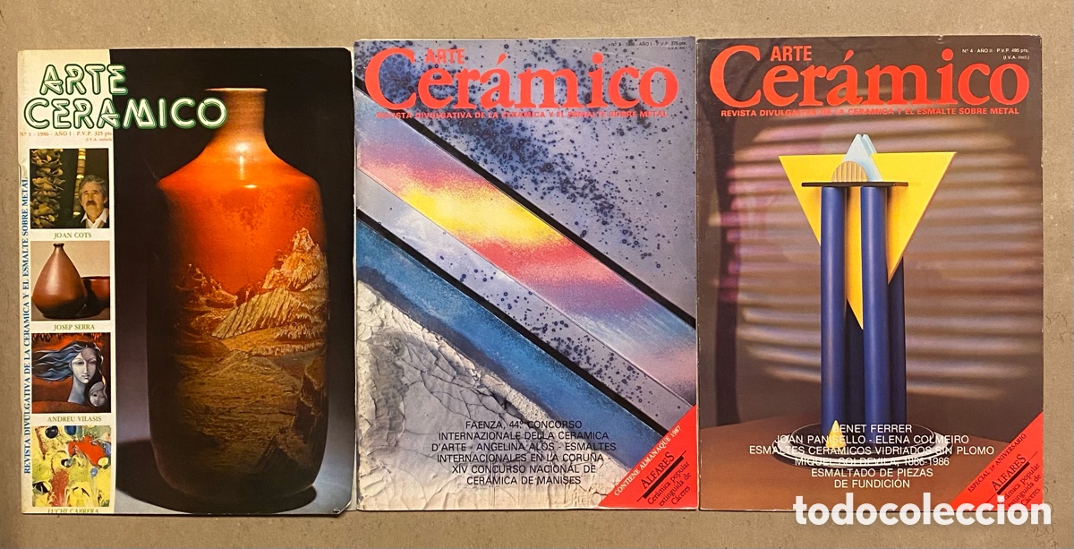 Coleccionismo de Revistas y Peri&oacute;dicos: ARTE CER&Aacute;MICO N. 1 - 3 - 4 (1986). 3 REVISTAS DIVULGATIVAS DE LA CER&Aacute;MICA Y EL ESMALTE SOBRE METAL.