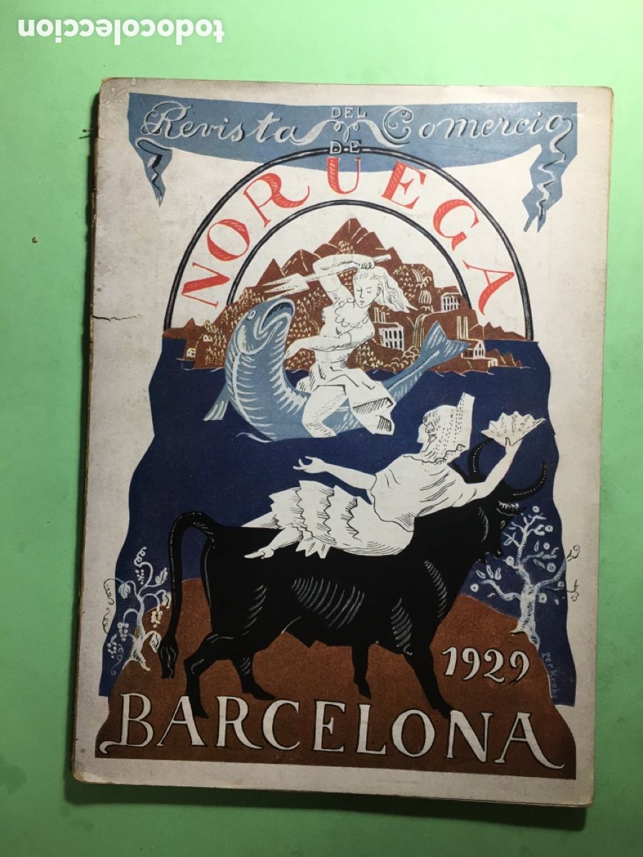Collezionismo di Riviste e Giornali: 1929 BARCELONA EXPOSICI&Oacute;N INTERNACIONAL REVISTA COMERCIO D NORUEGA descripci&oacute;n estado econ&oacute;mico pais