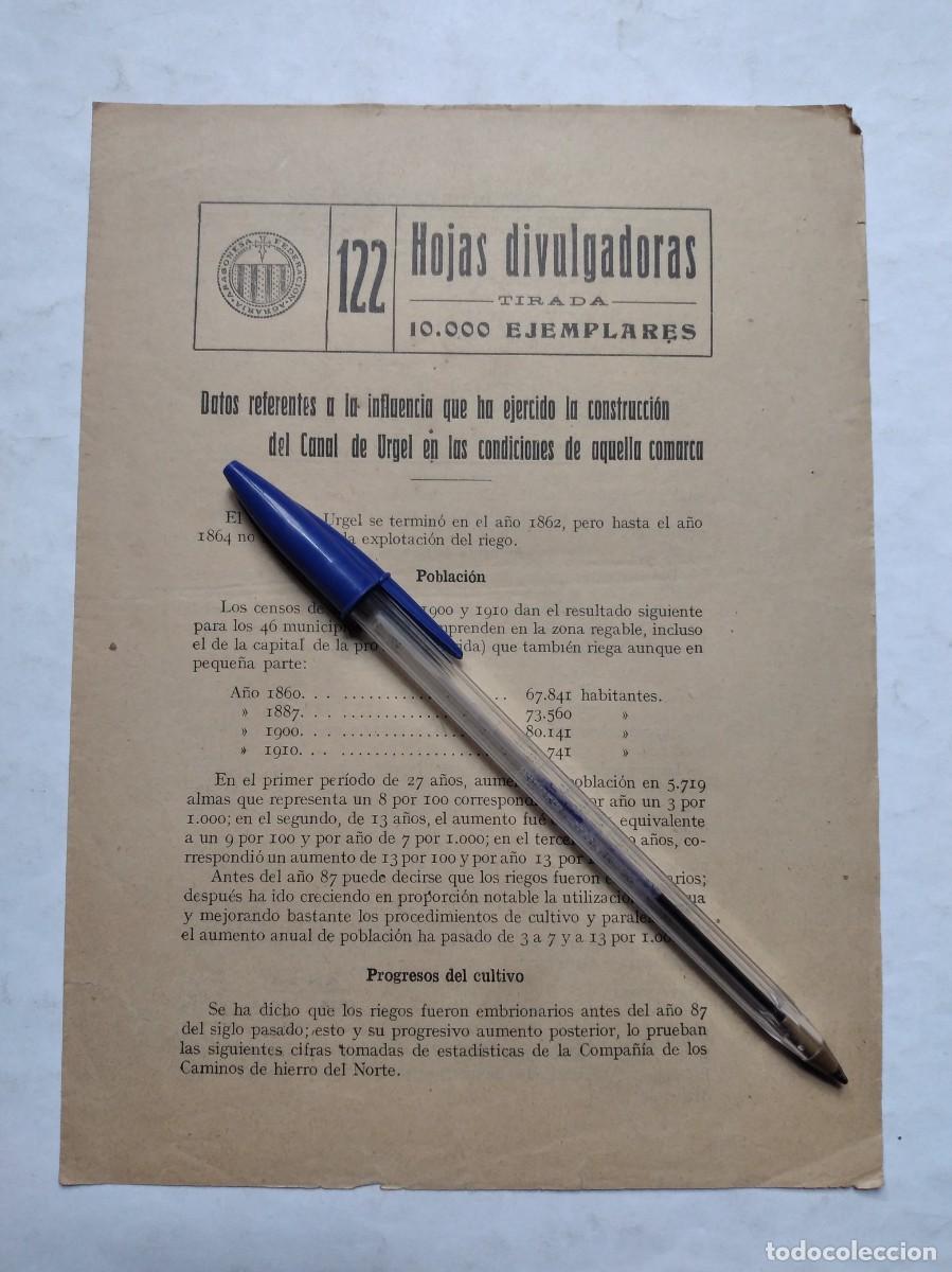 Sammeln von Zeitschriften und Zeitungen: DATOS DE LA INFLUENCIA DEL CANAL DE URGEL EN LA COMARCA CARLOS CARDENAL R&Iacute;O SEGRE 1918 ??