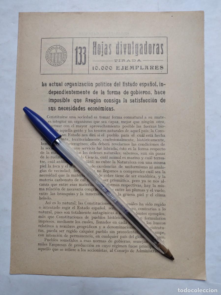 Sammeln von Zeitschriften und Zeitungen: LA POL&Iacute;TICA DEL ESTADO ESPA&Ntilde;OL HACE IMPOSIBLE QUE ARAG&Oacute;N CONSIGA SUS NECESIDADES ECON&Oacute;MICAS