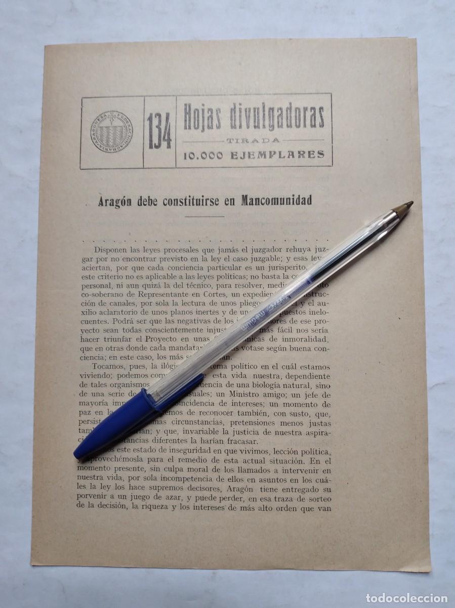 Colecionismo de Revistas e Jornais: ARAG&Oacute;N DEBE CONSTITUIRSE EN MANCOMUNIDAD JUAN MONEVA PUYOL 1 PRIMER CONGRESO RIEGOS