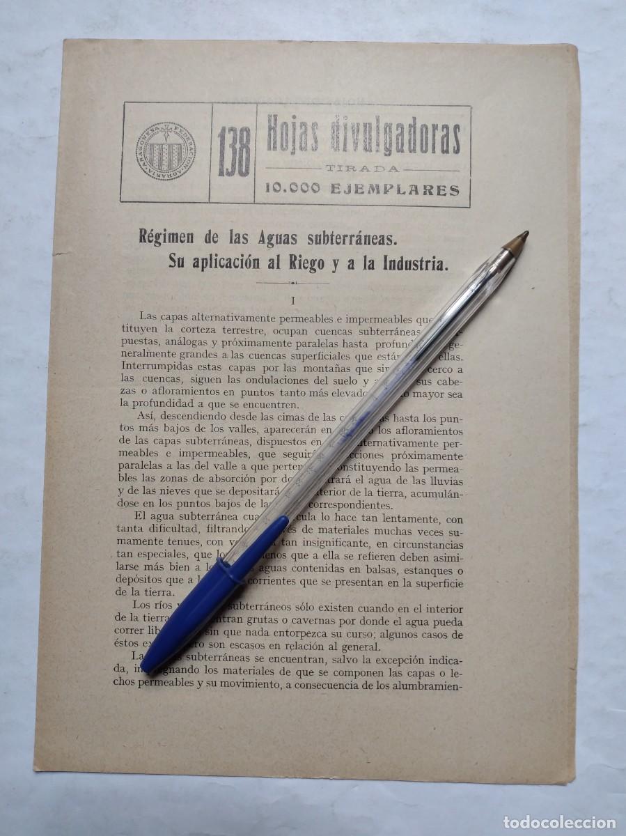 Colecionismo de Revistas e Jornais: R&Eacute;GIMEN DE LAS AGUAS SUBTERR&Aacute;NEAS SU APLICACI&Oacute;N AL RIEGO Y A LA INDUSTRIA JOS&Eacute; MESA