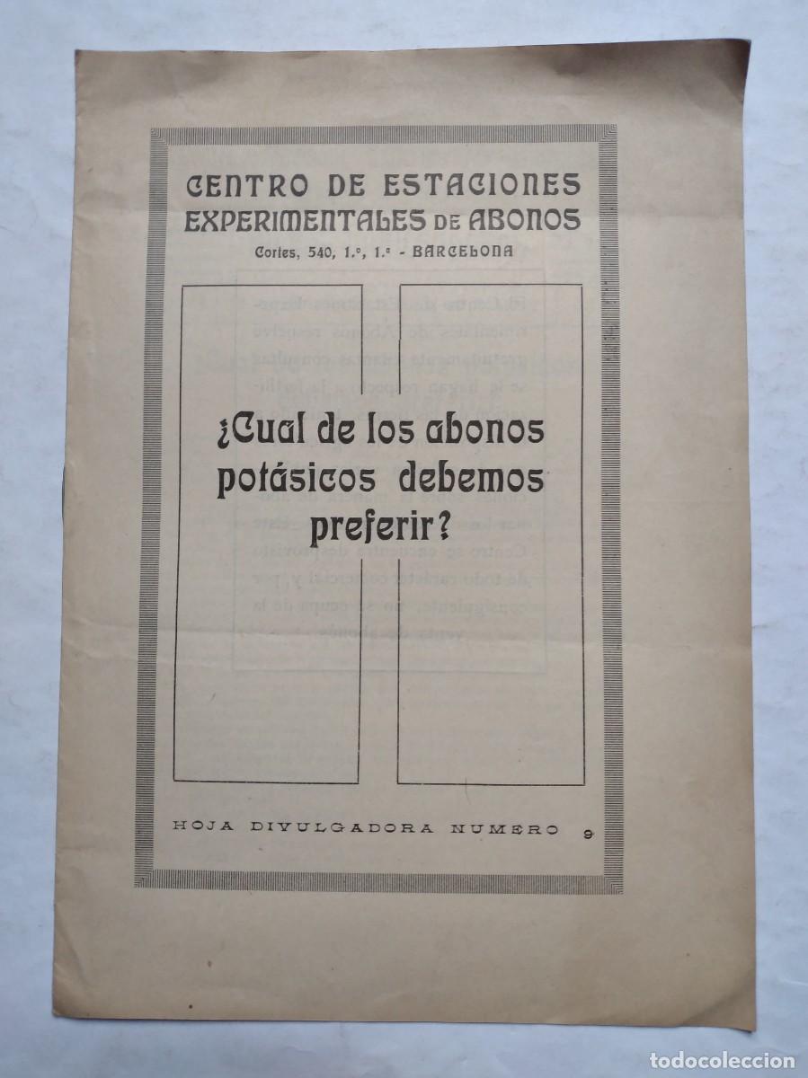 Colecionismo de Revistas e Jornais: CENTRO DE ESTACIONES EXPERIMENTALES DE ABONOS HOJA DIVULGADORA N&ordm; 9