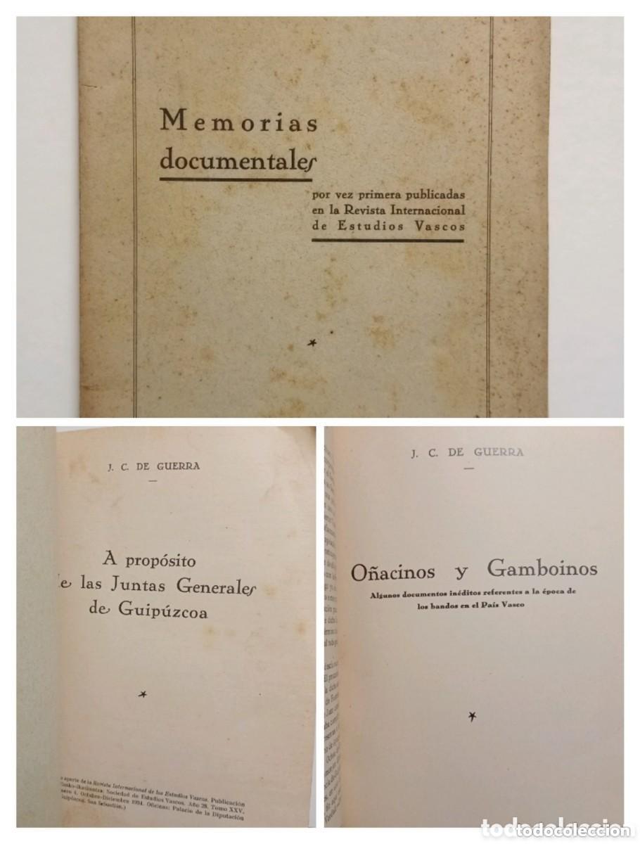 Coleccionismo de Revistas y Peri&oacute;dicos: JUAN CARLOS DE GUERRA - MEMORIAS DOCUMENTALES. JUNTAS GENERALES DE GUIP&Uacute;ZCOA & O&Ntilde;ACINOS Y GAMBOINOS