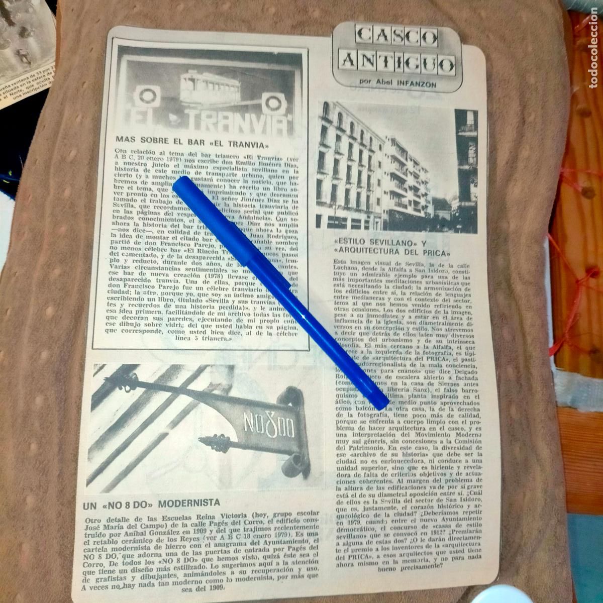 Coleccionismo de revistas y peri&oacute;dicos: NOTICIA SEVILLA CASCO ANTIGUO ANTONIO BURGOS . BAR EL TRANVIA - ARQUITECTURA DEL PRICA - NODO NO&DO