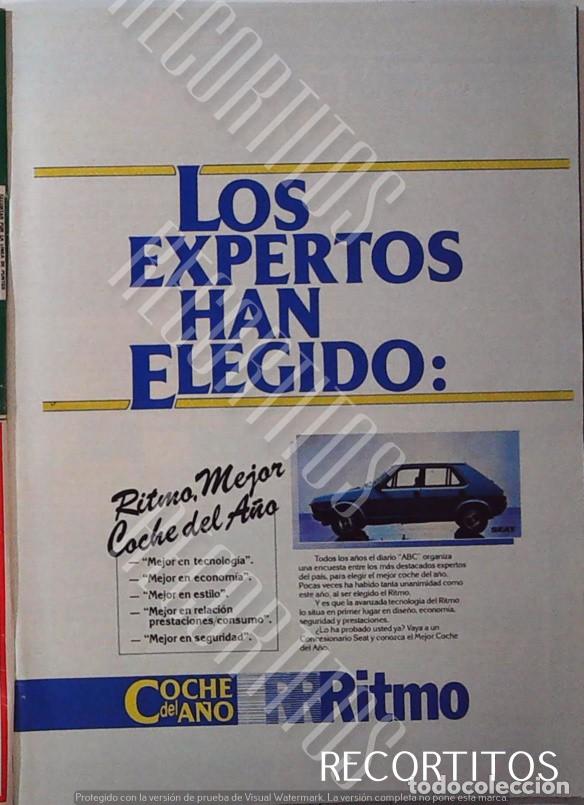 Coleccionismo de revistas y peri&oacute;dicos: SEAT RITMO ANUNCIO PUBLICIDAD