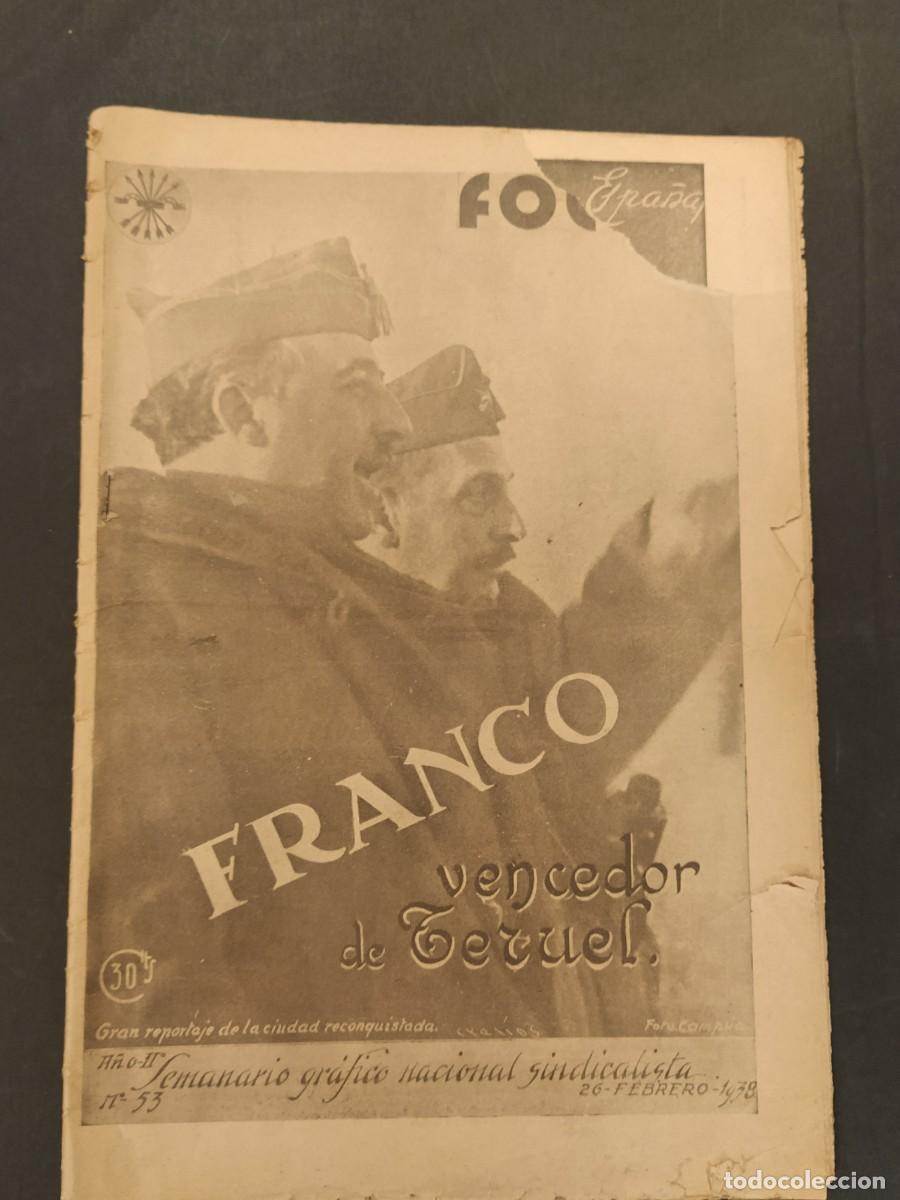 Collection Magazines and Newspapers: GUERRA CIVIL -REVISTA FOTOS-N&ordm;53 A&Ntilde;O 1938-FRANCO VENCEDOR TERUEL-DESTRUCCION IGLESIAS-EJERCITO ROJO