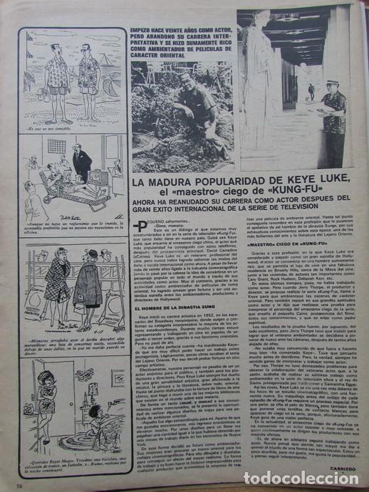 Coleccionismo de Revistas y Peri&oacute;dicos: RECORTE REVISTA SEMANA 1777 1974 KEYE LUKE. KUNG-FU.