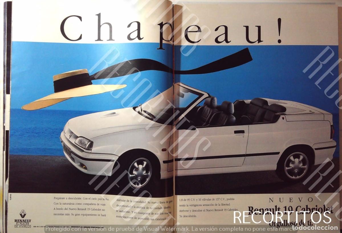 Coleccionismo de Revistas y Peri&oacute;dicos: RENAULT 19 ANUNCIO PUBLICIDAD CABRIOLET