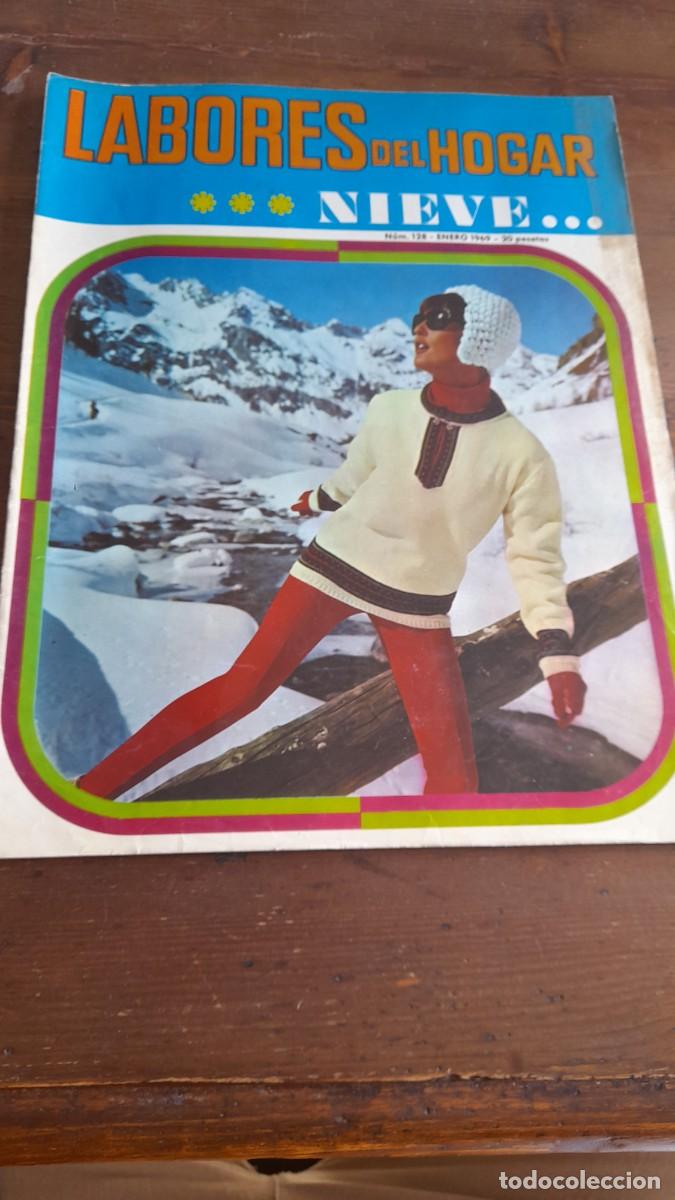 Coleccionismo de Revistas y Peri&oacute;dicos: Revista costura con patr&oacute;n Labores del hogar bordado 128 dibujo ramillete rom&aacute;ntico
