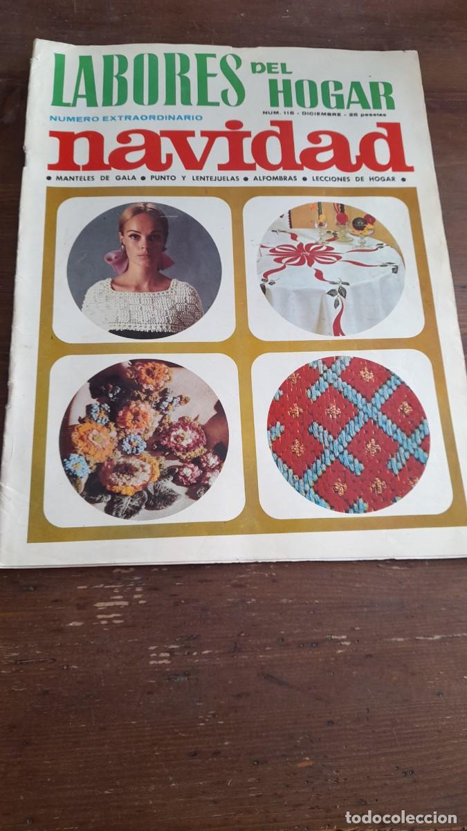 Coleccionismo de Revistas y Peri&oacute;dicos: Revista costura con patr&oacute;n Labores del hogar bordado 115 Navidad a&ntilde;o 1967 estilo Finlandia flores