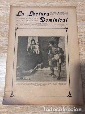 Coleccionismo de Revistas y Peri&oacute;dicos: LECTURA DOMINICAL. A&Ntilde;O XXVI. N&ordm; 1337. AGOSTO 1919. PORTADA: LA MADONNA DE SAN ROQUE. LEER