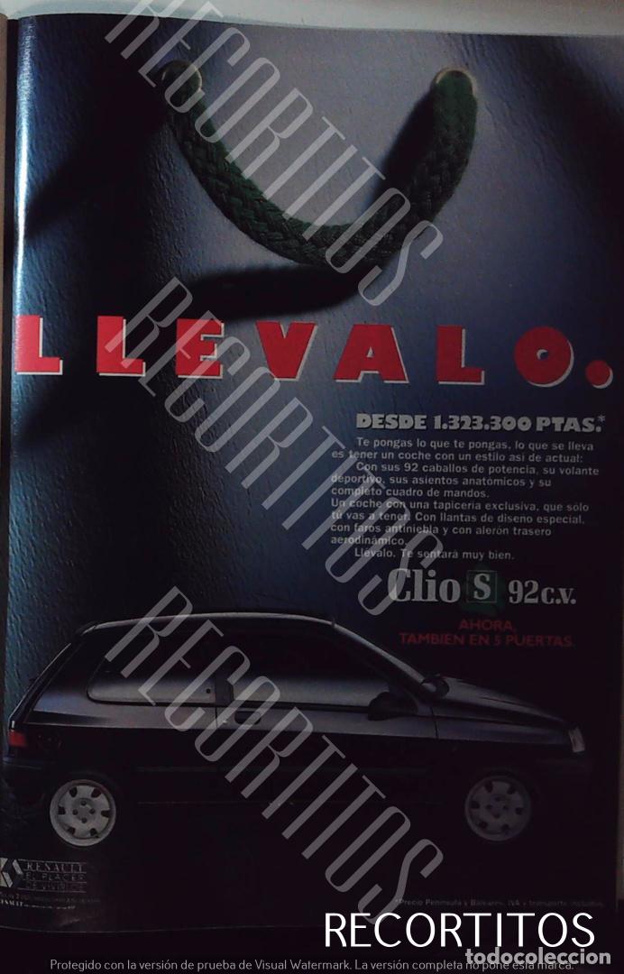 Coleccionismo de Revistas y Peri&oacute;dicos: RENAULT CLIO S 92 CV ANUNCIO PUBLICIDAD