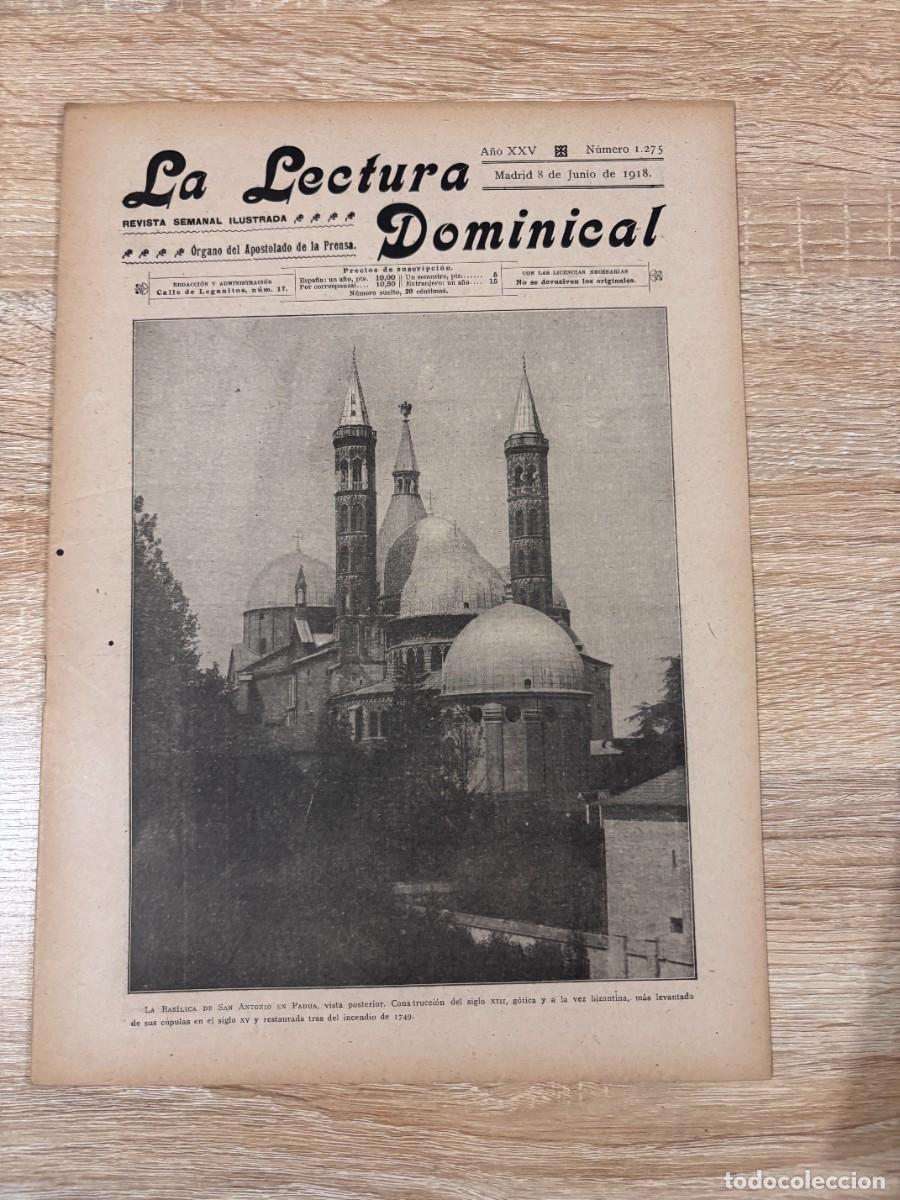 Coleccionismo de Revistas y Peri&oacute;dicos: LECTURA DOMINICAL. A&Ntilde;O XXV. N&ordm; 1275. JUNIO 1918. PORTADA: BASILICA DE SAN ANTONIO EN PADUA. LEER