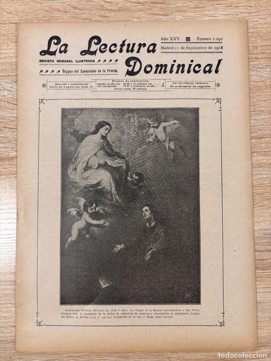 Coleccionismo de revistas y peri&oacute;dicos: LECTURA DOMINICAL. A&Ntilde;O XXV. N&ordm; 1290. SEPTIEMBRE 1918. PORTADA: LA VIRGEN DE LA MERCED. LEER