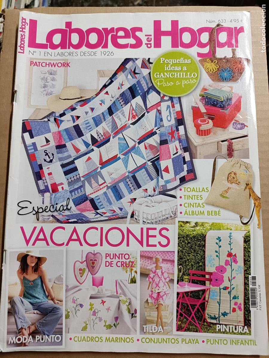 Coleccionismo de Revistas y Peri&oacute;dicos: LABORES DEL HOGAR 633. CINTAS, TINTES, CUADROS MARINOS, PUNTO NI&Ntilde;OS, ALBUM BEBE, MU&Ntilde;ECA DE TRAPO