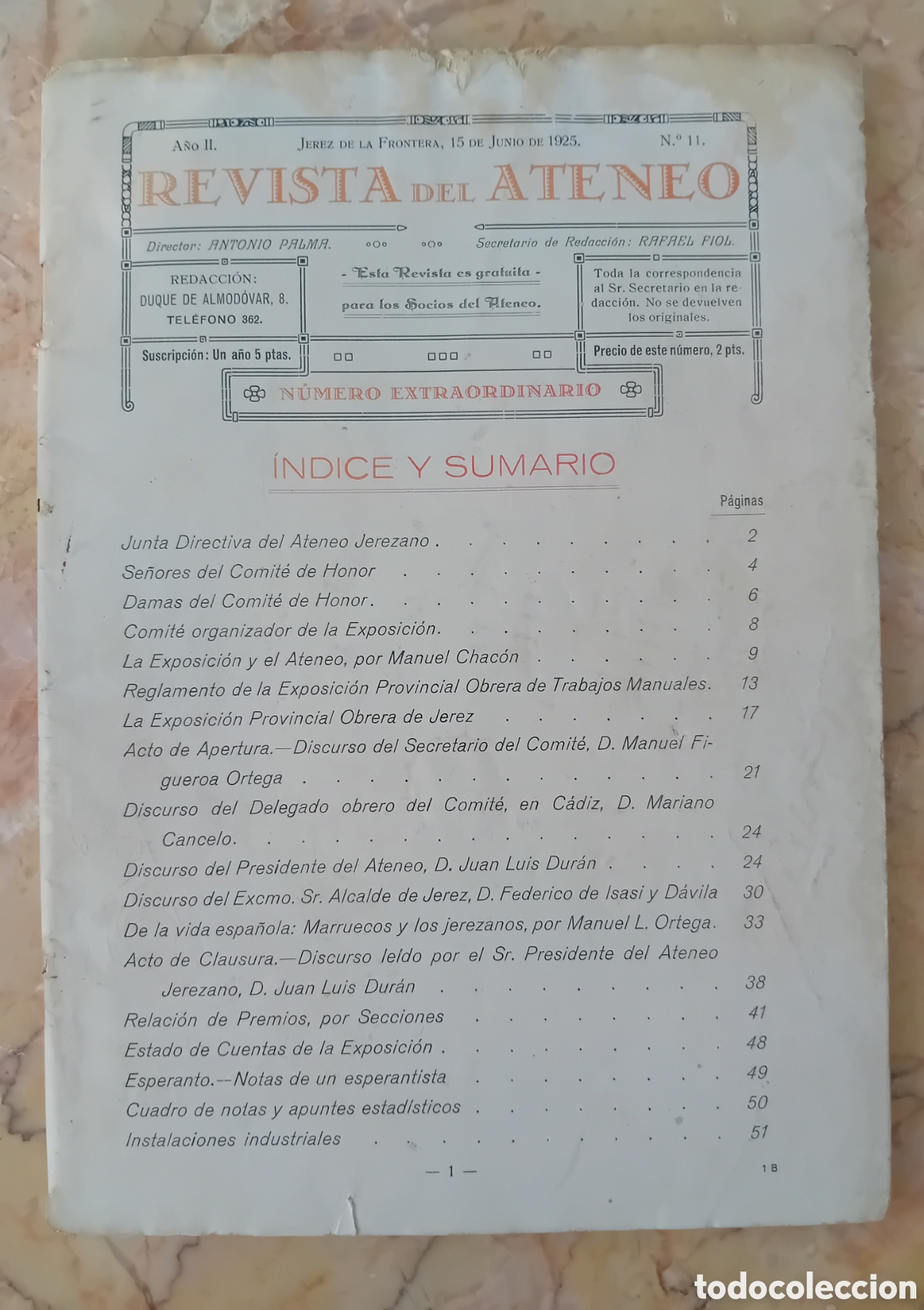 Coleccionismo de revistas y peri&oacute;dicos: antigua revista del Ateneo a&ntilde;o 1925