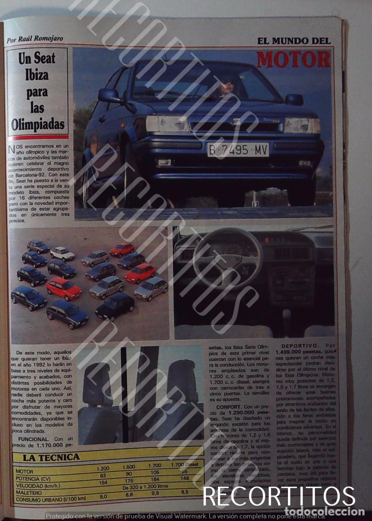 Coleccionismo de revistas y peri&oacute;dicos: SEAT IBIZA SPORT OLIMPIADAS