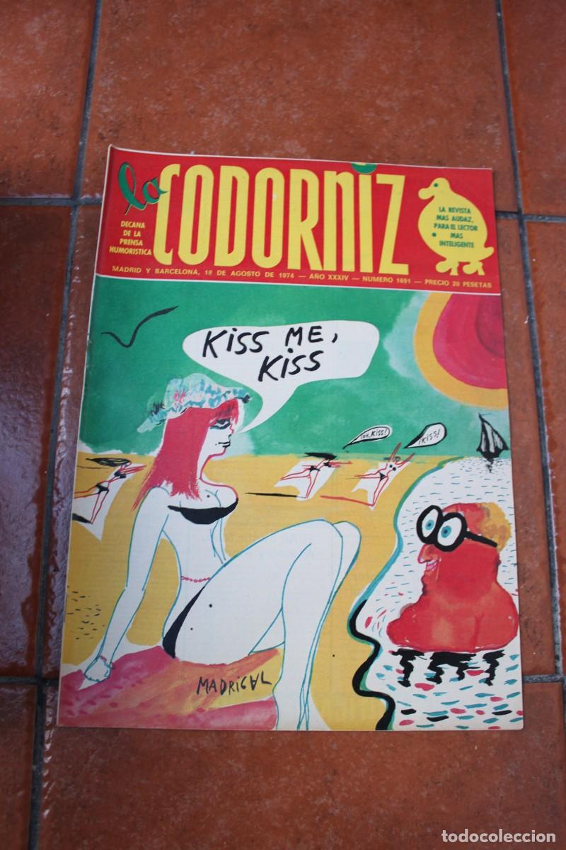 Coleccionismo de Revistas y Peri&oacute;dicos: REVISTA LA CODORNIZ N&ordm; 1691 A&Ntilde;O 1974 ; KISS ME, KISS
