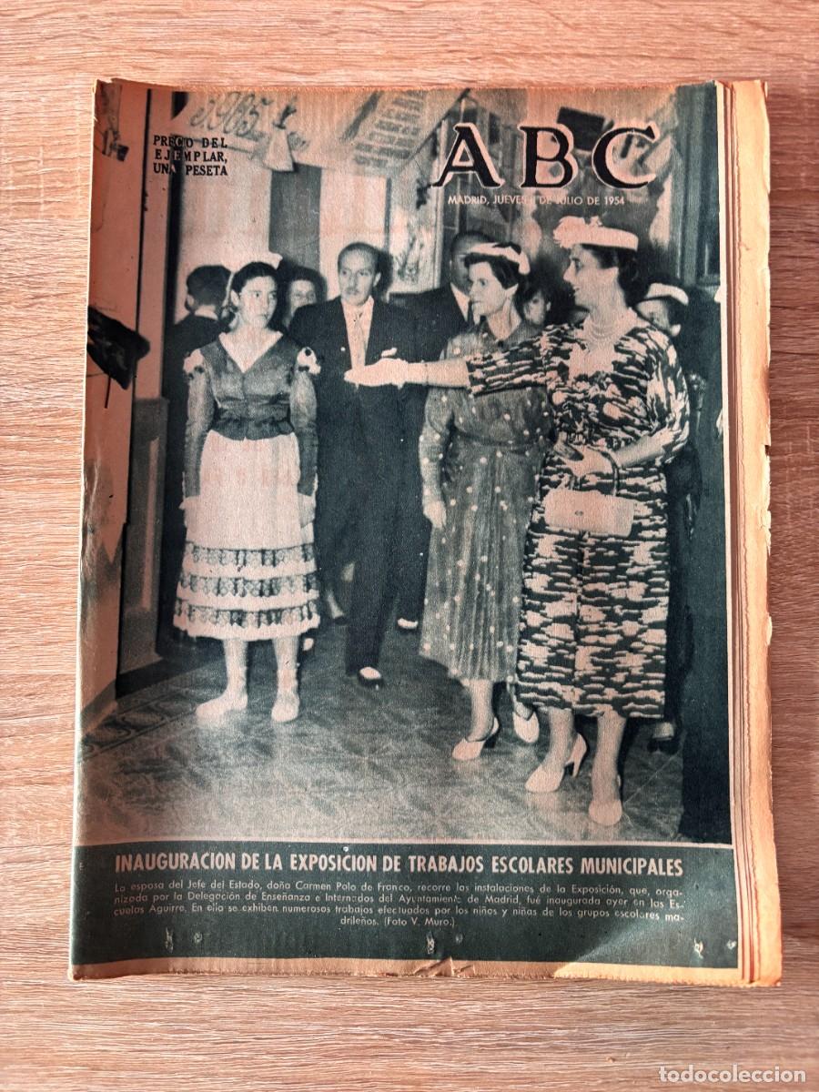Coleccionismo de Revistas y Peri&oacute;dicos: ABC. MADRID. 8 JULIO 1954. N&ordm; 15081. INAUGURACI&Oacute;N DE LA EXPOSICI&Oacute;N DE TRABAJOS ESCOLARES MUNICIPALES
