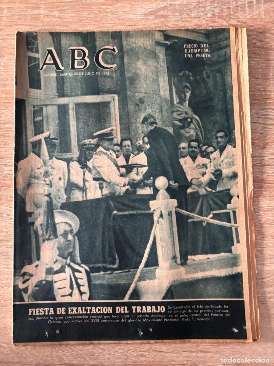 Coleccionismo de Revistas y Peri&oacute;dicos: ABC. 20 JULIO 1954. N&ordm; 15091. FIESTA DE EXALTACION DEL TRABAJO. LEER