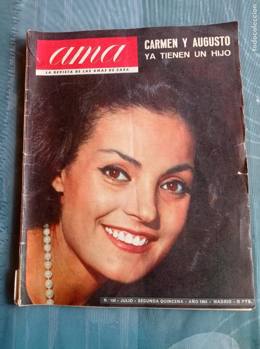 Coleccionismo de Revistas y Peri&oacute;dicos: Antigua revista Ama portada Carmen Sevilla 1964
