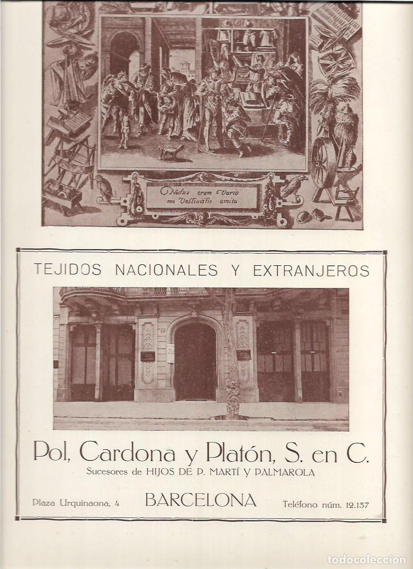 Coleccionismo de Revistas y Peri&oacute;dicos: A&Ntilde;O 1928 PUBLICIDAD POL CARDONA PLATON SUCESORES HIJOS MARTI PALMAROLA BCNA TEJIDOS