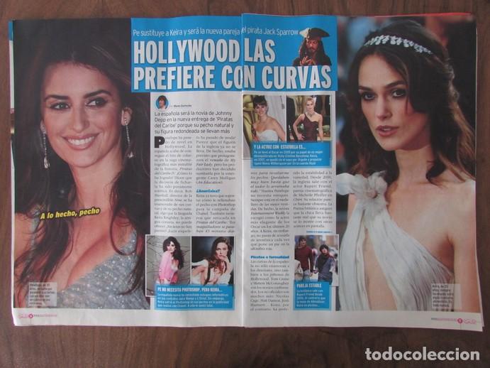 Collection Magazines and Newspapers: RECORTE REVISTA QU&Eacute; ME DICES! 2010 PEN&Eacute;LOPE CRUZ 4 P&Aacute;GS. GUTI Y NOELIA L&Oacute;PEZ