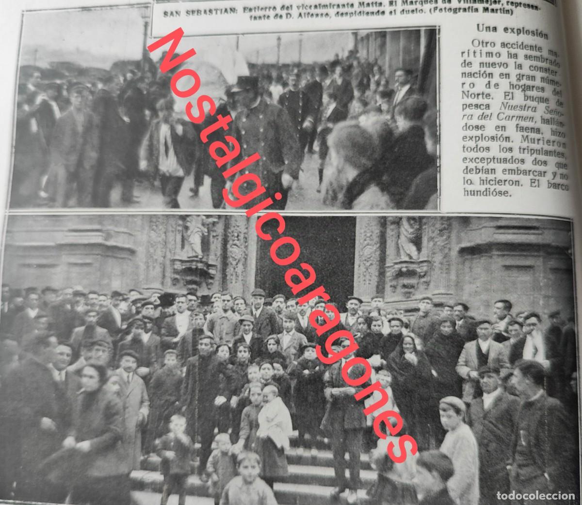 Sammeln von Zeitschriften und Zeitungen: San Sebasti&aacute;n naufragio explosion buque pesca N Se&ntilde;ora Carmen foto revista princ siglo XX 191W