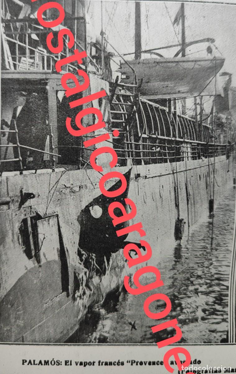Coleccionismo de Revistas y Peri&oacute;dicos: Palamos vapor frances barco Provence averiado foto revist princ siglo XX 191W