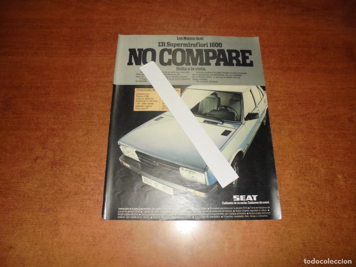 Coleccionismo de revistas y peri&oacute;dicos: PUBLICIDAD 1982: SEAT 131 SUPERMIRAFIORI 1600
