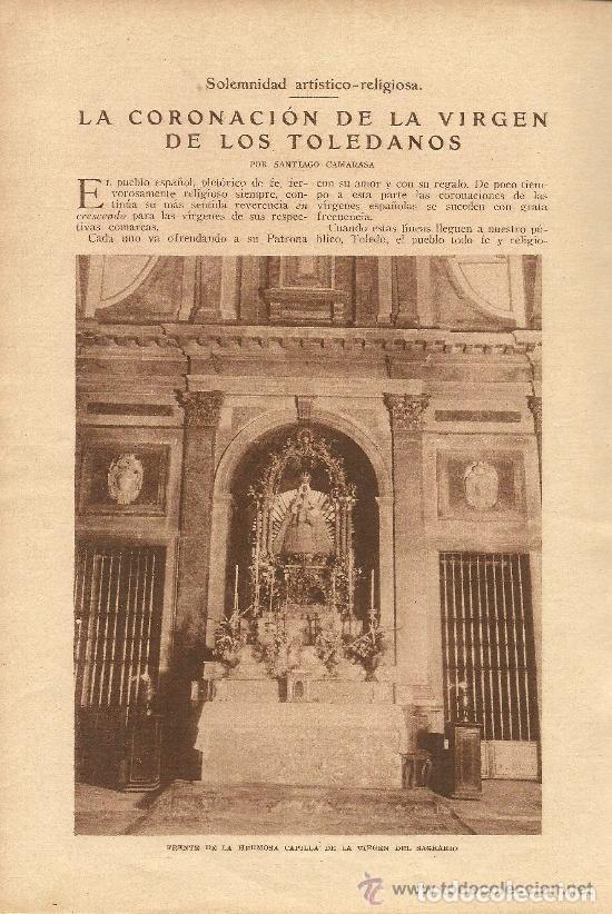 Coleccionismo de Revistas y Peri&oacute;dicos: * TOLEDO * VIRGEN DEL SAGRARIO * La coronaci&oacute;n de la virgen de los toledanos - 1926