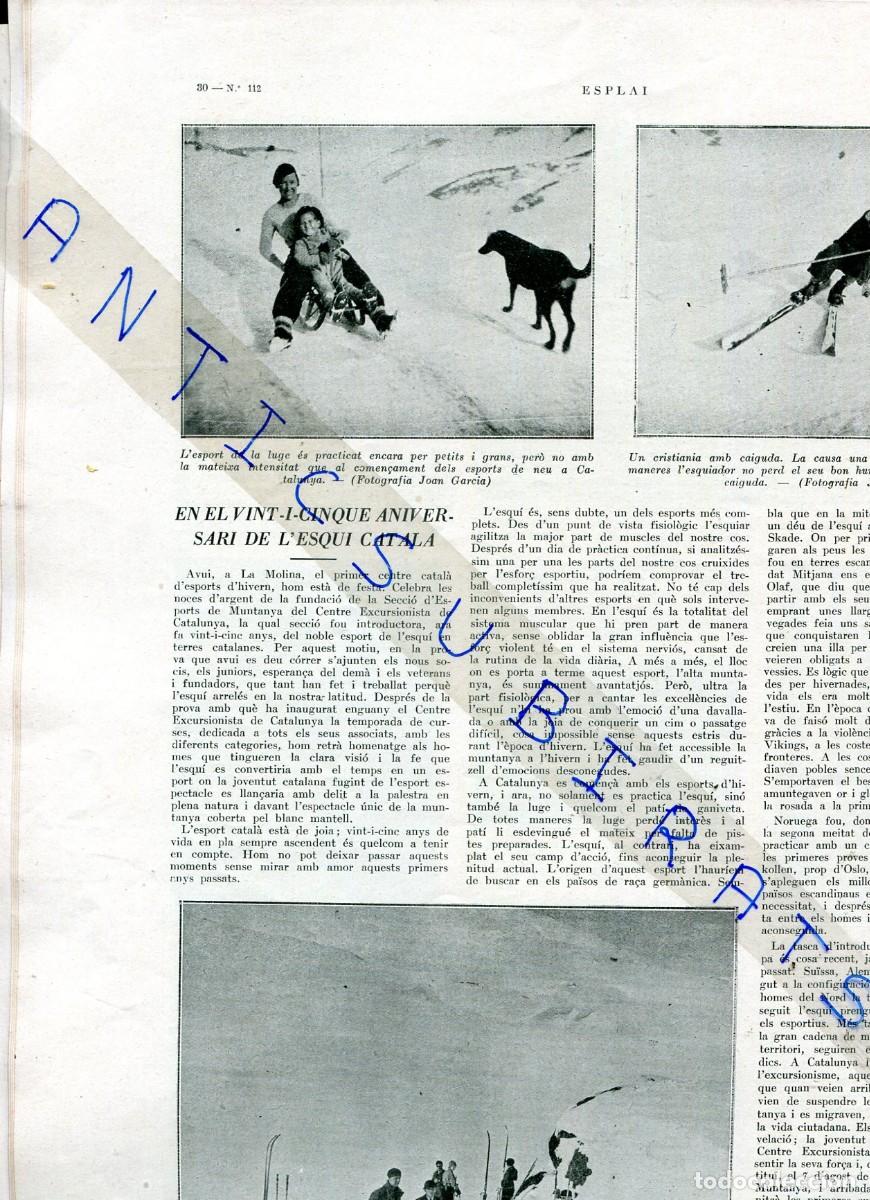 Coleccionismo de Revistas y Peri&oacute;dicos: REVISTA A&Ntilde;O 1934 ESQUI LA MOLINA COLONIA PERFUME TABU DAMA TOMAS RAMON GENERAL GARCIA PERRUCA SELVES
