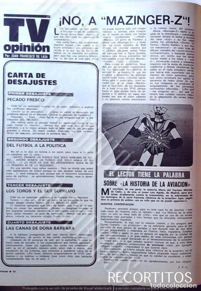 Coleccionismo de Revistas y Peri&oacute;dicos: MAZINGER Z HOJA DE LECTURAS 1978 ESPA&Ntilde;A