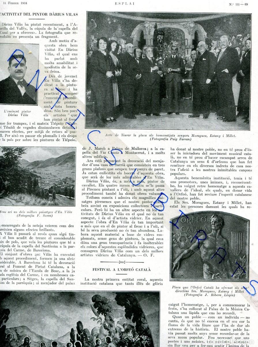 Coleccionismo de Revistas y Peri&oacute;dicos: REVISTA A&Ntilde;O 1934 PINTOR DARIUS VILAS AMETLLA DEL VALLES CAMPEONATO DE CATALU&Ntilde;A DE ESQUI ARMENGUE