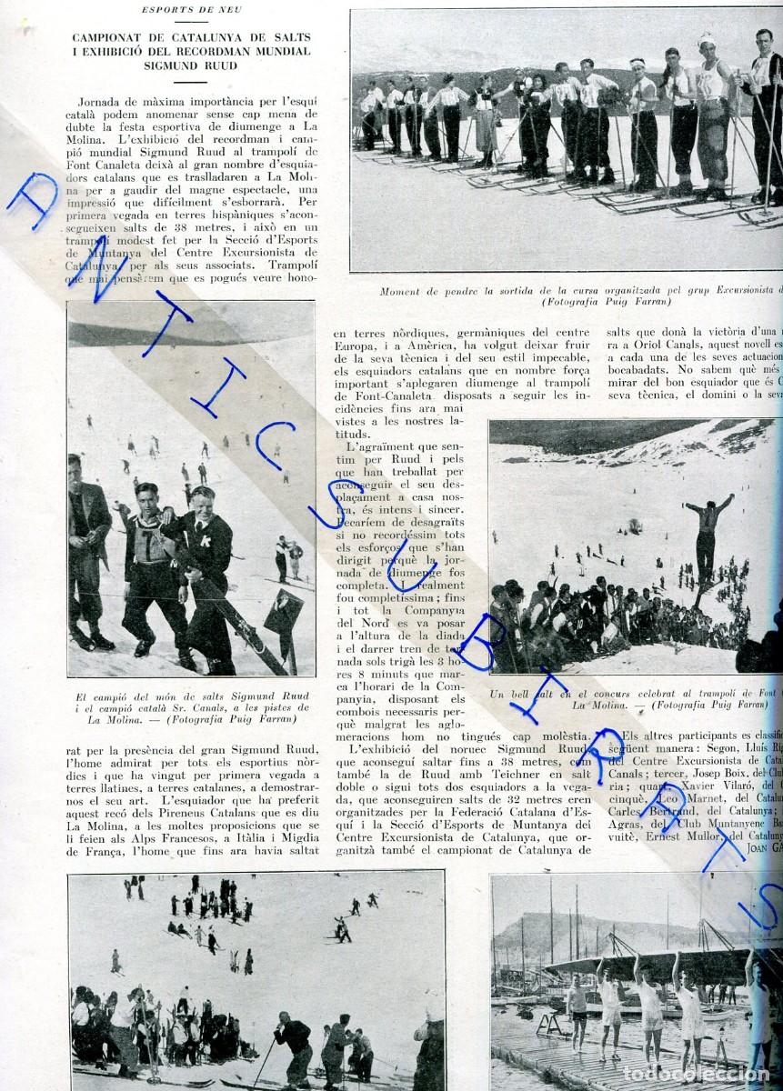 Coleccionismo de Revistas y Peri&oacute;dicos: REVISTA A&Ntilde;O 1934 SALTOS ESQUI EN LA MOLINA SIGMUND RUUD CASAL SANT JORDI PAKELITA