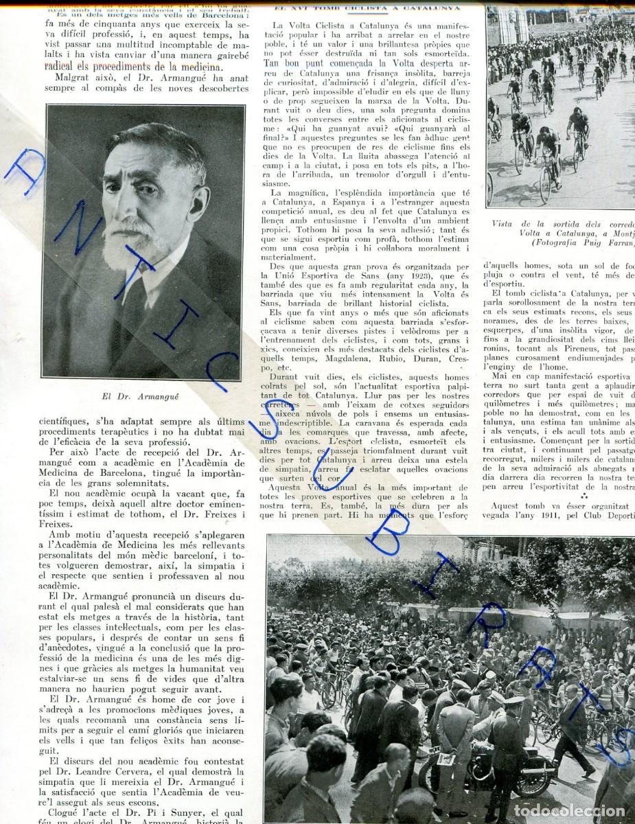 Coleccionismo de Revistas y Peri&oacute;dicos: REVISA A&Ntilde;O 1934 JOSEP ARMENGUE FUSET METGE XVI VUELTA CICLISTA A CATALU&Ntilde;A CA&Ntilde;ARDO