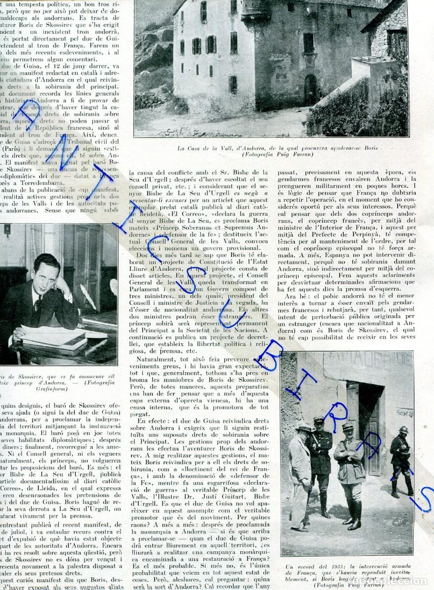 Coleccionismo de Revistas y Peri&oacute;dicos: REVISTA A&Ntilde;O 1934 BORIS PRINCIPE DE ANDORRA MADAME MARIA CURIE RX INCENDIOS DE BOSQUES EN CATALU&Ntilde;A