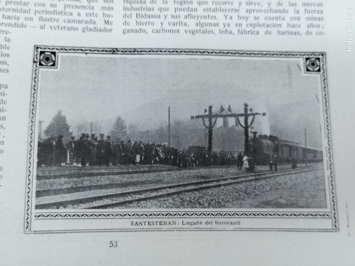 Sammeln von Zeitschriften und Zeitungen: INAGURACION FERROCARRIL NAVARRO TRAYECTO IRUN A SANTESTEBAN REVISTA A&Ntilde;O 1916