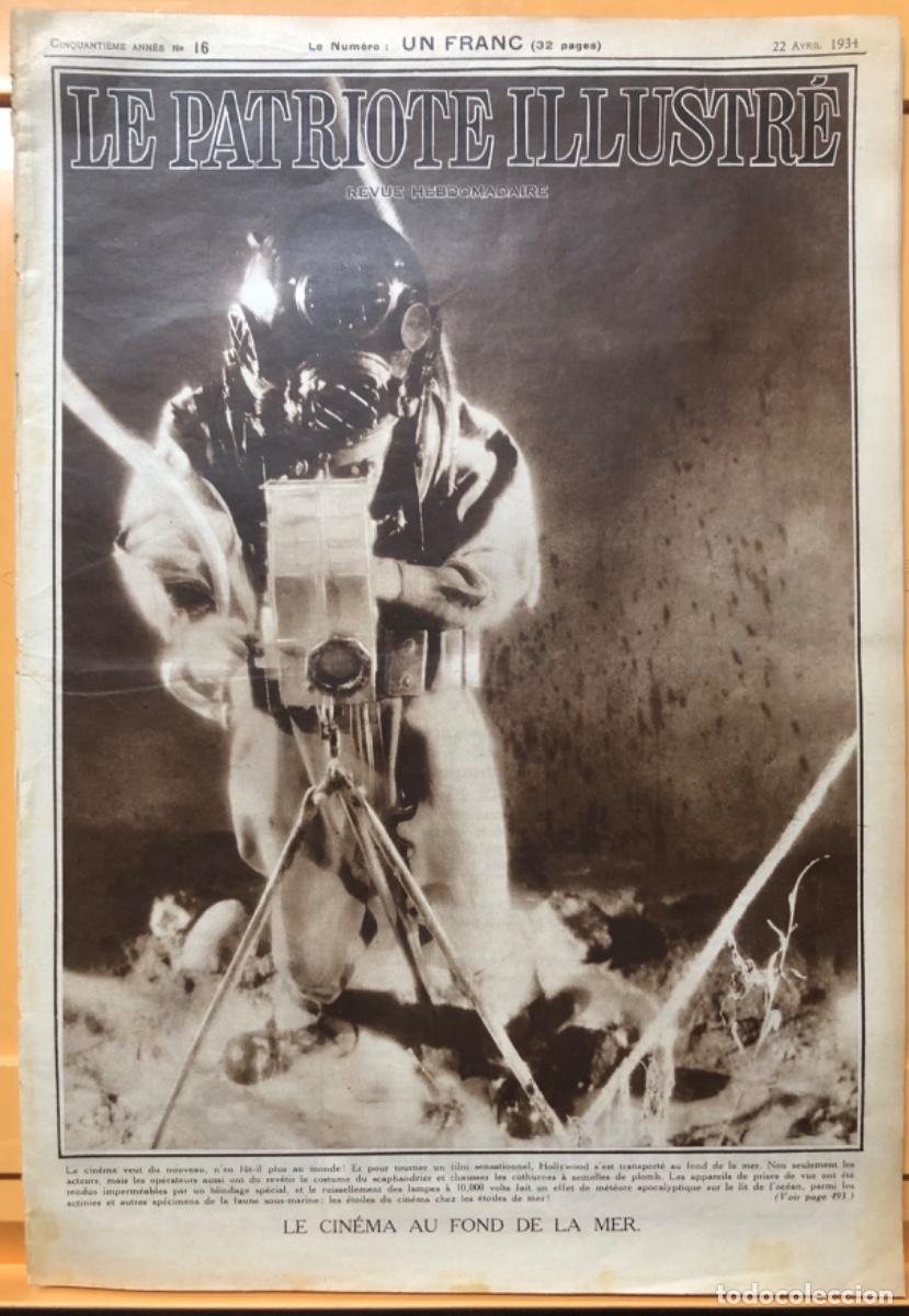 Coleccionismo de Revistas y Peri&oacute;dicos: LE PATRIOTE ILLUSTR&Eacute; - 22 DE ABRIL DE 1934 - Revista en franc&eacute;s - Cine bajo el agua, Hakodate, arte.