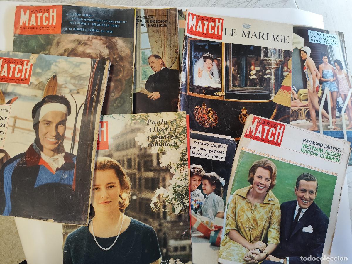 Coleccionismo de revistas y peri&oacute;dicos: LOTE DE 10 REVISTAS PARIS MATCH PORTADAS E INTERIOR SOBRE MONARQUIA