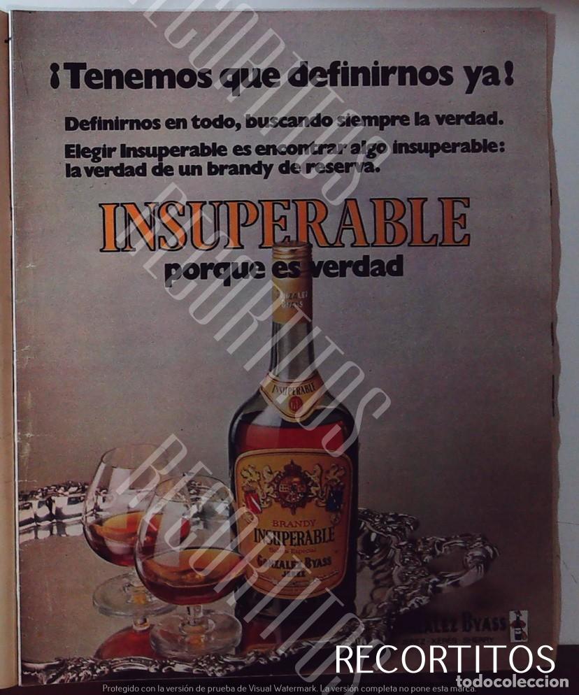 Coleccionismo de Revistas y Peri&oacute;dicos: INSUPERABLE BRANDY COGNAC ANUNCIO PUBLICIDAD