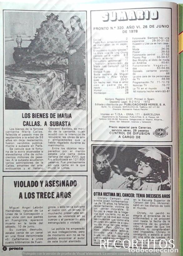 Collection Magazines and Newspapers: LA CAMA DE MARIA CALLAS CALAS