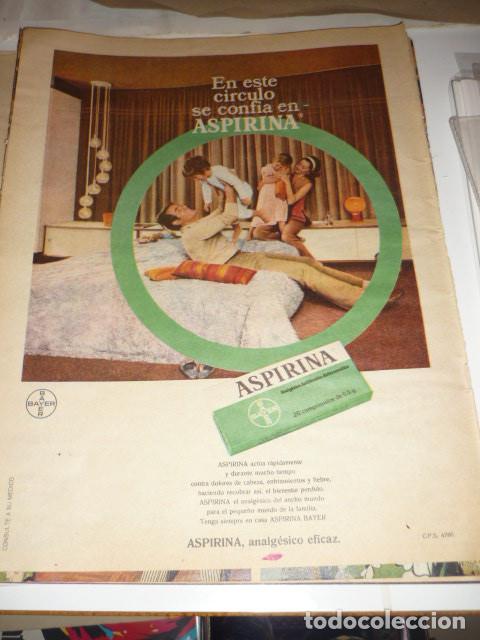 Collection Magazines and Newspapers: ANUNCIO *ASPIRINA BAYER* - 1 HOJA, RECORTE REVISTA 1970 (DORSO COLONIA VICTOR)