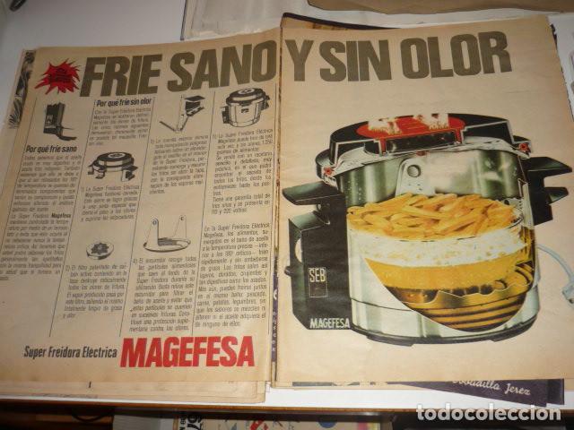 Collection Magazines and Newspapers: ANUNCIO *MAGEFESA, SUPER FREIDORA ELECTRICA* - 2 HOJAS, RECORTE REVISTA 1970