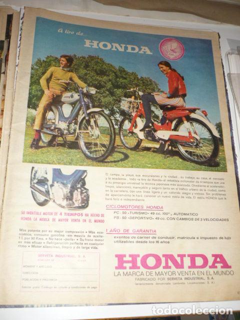 Collection Magazines and Newspapers: ANUNCIO *HONDA, CICLOMOTORES* - 1 HOJA, RECORTE REVISTA 1970 (DORSO VITAMOL JEUNESSE)