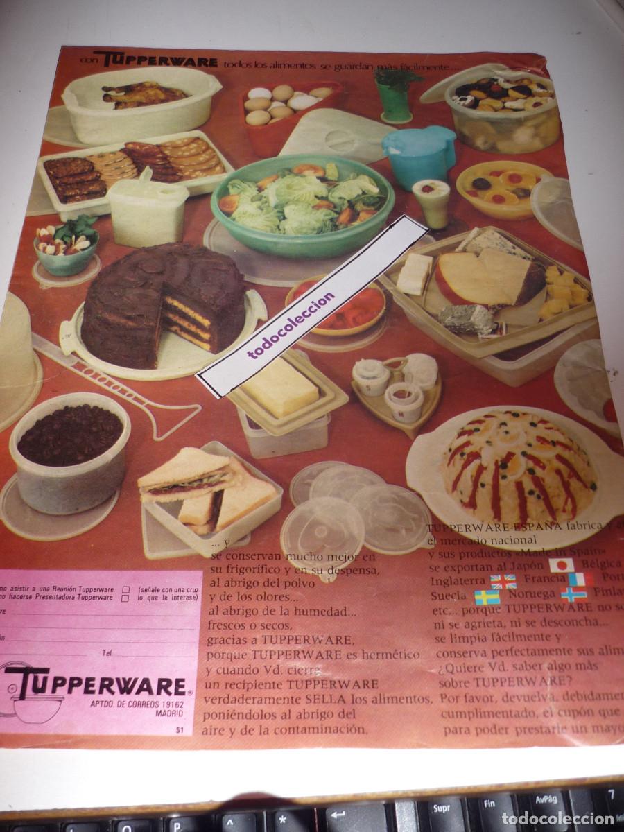 Coleccionismo de revistas y peri&oacute;dicos: ANUNCIO *TUPPERWARE* - 1 HOJA, RECORTE REVISTA, A&Ntilde;OS 70