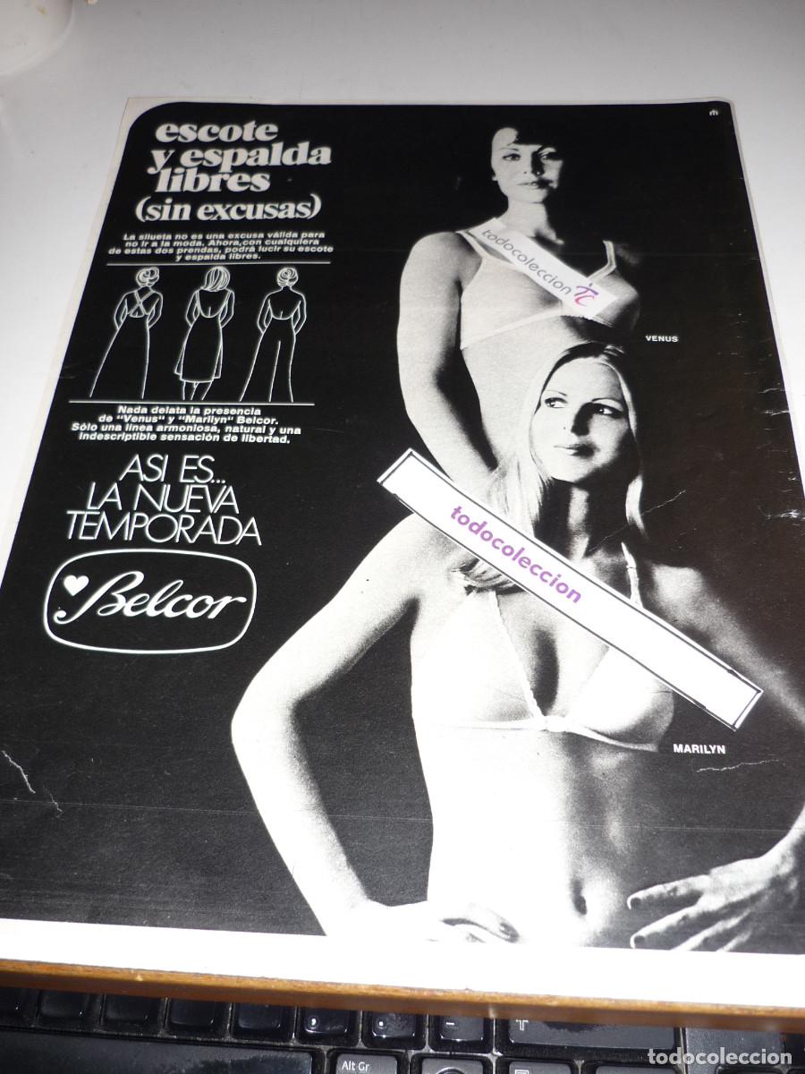Collezionismo di Riviste e Giornali: ANUNCIO *BELCOR, ESCOTE Y ESPALDA LIBRES* - 1 HOJA, RECORTE REVISTA, A&Ntilde;OS 70 (DORSO ORNELLA MUTI)